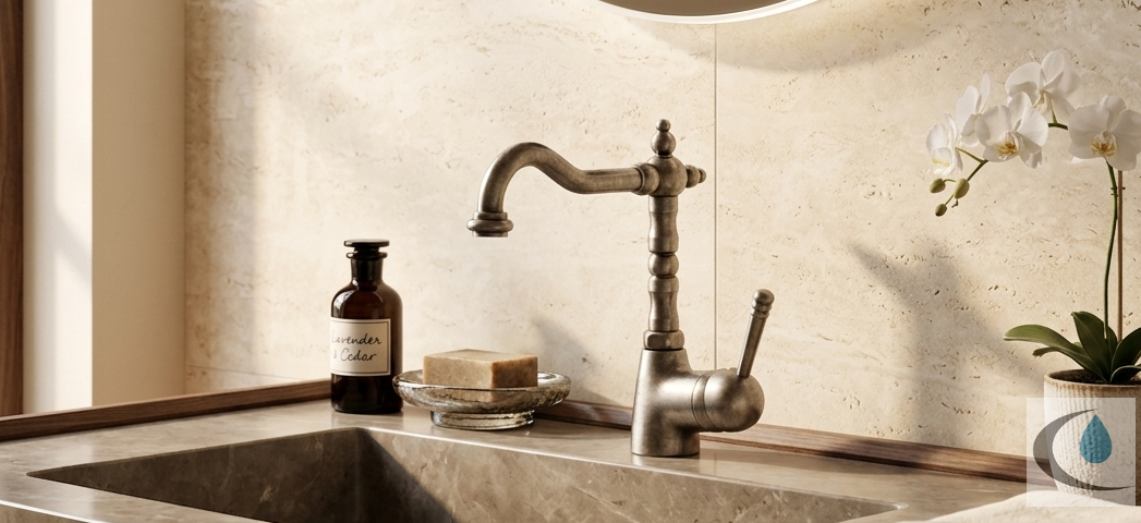 Griferías de baño en níquel viejo: carácter, elegancia atemporal y tendencia en diseño