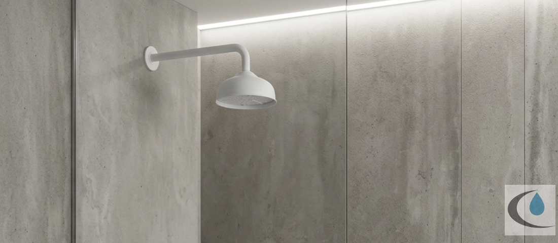 Ducha empotrar en color blanco mate: pureza visual y diseño contemporáneo en el baño actual